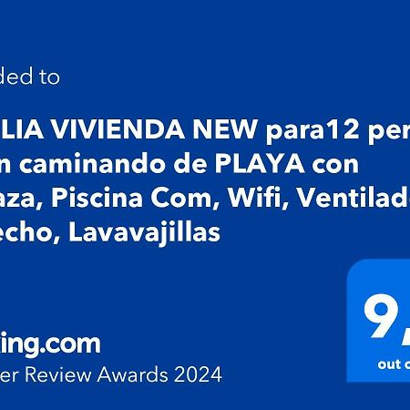 AMPLIA VIVIENDA NEW para12 pers a 4 min caminando de PLAYA con Terraza, Piscina Com, Wifi, Ventiladores de techo, Lavavajillas Roquetas de Mar Exterior foto